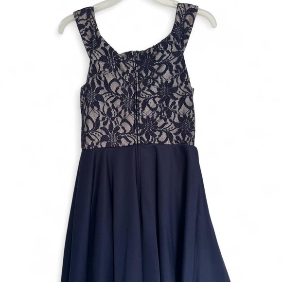 City Studio Navy and White Lace Mini Dress - Picture 3 of 5